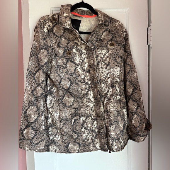 River Island Snake Print Safari Utility Jacket Size S - Picture 2 of 6